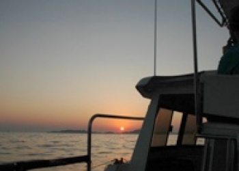 Apéro baignade sur le bateau solaire de Bleu Evasion